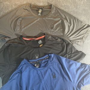 Lot of 3 Spyder Active Shirt Men’s Medium ProWEB Performance Short Sleeve